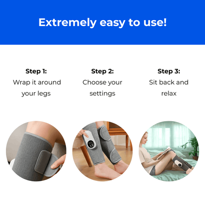 360° Air Compression Calf Massager with Heat - 3 Modes for Leg Pain Relief